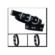 Uyguna-yakala Siyah 2.5 42-50 Cm Dokuma Kemikli Boyun Tasması-sma.357