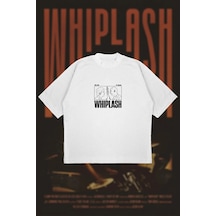 Tarzsokak Whiplash Tempo Baskılı Oversize Unisex Pamuklu Nefes Alan Kalın Kumaşlı Beyaz