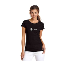 Sting Yazıyı Alta Al Baskılı Siyah Kadın Tshirt
