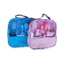 Padalink Bebek Temizlik Seti 13 Parça - Tırnak Kırıcı, Tarak, Fırça, Burun Emici İle Günlük Bakım Malzemeleri Mavi A Modeli