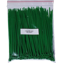 Plastik Kablo Bağı Yeşil 2,5 x 100 mm Cırt Kelepçe 100 Adet