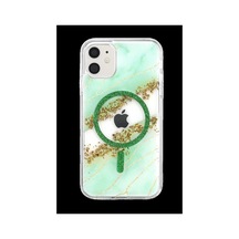Onegif Apple Uyumlu iPhone 11 Lotus Simli Magsafe Kapak - Yeşil