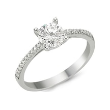 5 Carat Tek Taş 925 Ayar Gümüş Yüzük Sevgiliye Hediye