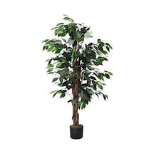 Ayrex Yapay Ağaç Benjamin 2 Gövdeli Çalılı 120x70cm Siyah Plastik Saksılı Diğer