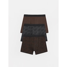 LC Waikiki Lc Waıkıkı Kahverengi Regular Fit Erkek Boxer 3'lü