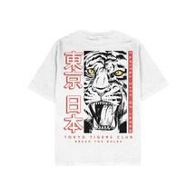 Adrift Japan Tiger Beyaz Oversize Unisex T-shirt Beyaz