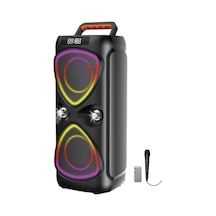 Bluetooh Hoparlör Kablolu Mikrofonlu Kumandali Radyolu Led Işıklı Parti Speaker D78