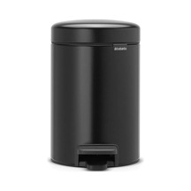 Brabantia Tret Çöp Kovası, İç Kovalı, Plastik, Çelik, Plastik, Mat Siyah, 3 Liter