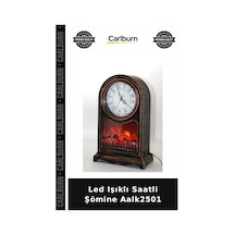 Özel Üretim Dekoratif Aydınlatmalı Salon Ev Aksesuarı Modern Led Işıklı Saatli Şömine Aalk2501 Çok Renkli