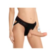 Odins Shop 21.5 CM Belden Bağlamalı İçi Dolu Titreşimli Strapon Dildo
