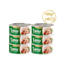 Sasu Akdeniz Usulü Ton Balığı Bütün Dilim 6 x 160 G