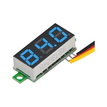 0.28'' inch Dc 0-100V Mini Digital Voltmetre 3 Kablolu Mavi