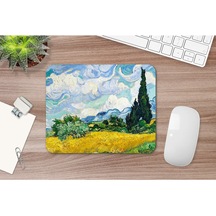 Wheat Field With Cypresses - Vincent Van Gogh Mouse Pad, Diktörgen Mousepad, Mause Pad Ofis Mausepad