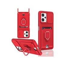 Zengemtx Newface Xiaomi Poco X5 5g Kılıf Zuma Kartvizitli Yüzüklü Silikon - Kırmızı