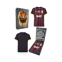 Gsstore Galatasaray 2024/25 Alternatif Siyah Taraftar Forma Aslan Baskılı Hediyelik Ahşap Kutulu Kırmızı - Siyah