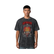 Alice Cooper Rock Metal Şarkıcı Ön Baskılı Unisex Oversize Vintag Siyah