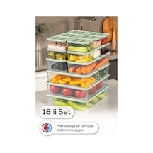 Vienev 18li Buzdolabı Dondurucu Organizer Ve Saklama Kabı Mint 12x 350ml 2x 1,65lt 2x 1,75lt 2x 3,5lt Mint