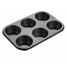 Fisko Muffin Kalıbı 6'lı Siyah