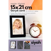 Siyah-20mm Çerçeve Camlı 15x21 Cm Fotoğraf Resim Çerçevesi Ayaklı Veya Duvara Asma Yatay-dikey 47613342