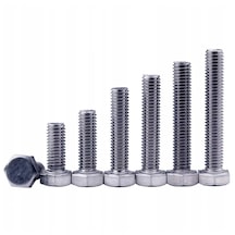 M12x90mm Cıvata Beyaz Altıköşe 5.8 Kalite Dın933 10 Adet Diğer