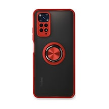 Newface - 850 - Xiaomi Redmi Note 11 Kılıf Montreal Yüzüklü Silikon Kapak - Ece-umay - - Kırmızı