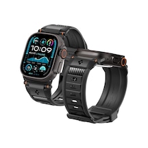 Apple Watch 49/46mm Ultra 4/3/2/1 / Seri 12/11/10 İle Uyumlu Kordon Kayış Band Rugged Ultra Matte Black - Amp07105 Çok Renkli