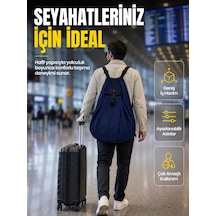 Çok Amaçlı Katlanabilir Taşıma Çantası Geniş Hacimli Günlük Kullanım Çantası - Lisinya Mavi