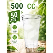 500 Cc Plastik Bardak 50 Adet Kaliteli Kullan- At Soğuk İçecek Bardağı Diğer