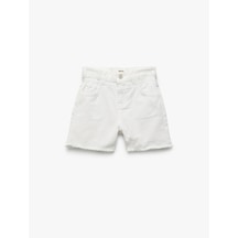 Koton Pamuklu Düğme Ve Cep Detaylı Basic Denim Şort Beyaz 5skg40039ad Beyaz