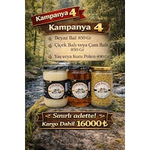 Kampanya 4 Beyaz Bal 850 Gr - Çiçek Balı 850 Gr - Polen 400 Gr