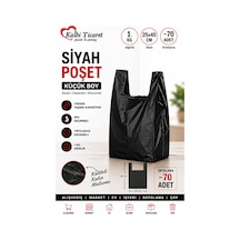 Kalbi Ticaret Siyah Poşet Kalın Küçük Boy 25 x 45 CM 1 KG Hışır Atlet Poşet