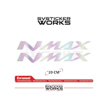 Yamaha Nmax Uyumlu Yazı Sticker Yüksek Kalite Özel Kesim Folyo 2'li Set Hologram