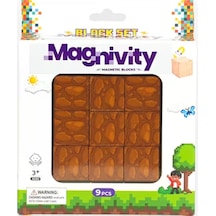 Magnivity Manyetik Bloklar  9 Parça Tuğla Desenli