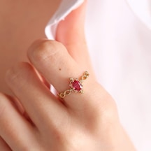 Altın Vintage Yüzük 14 Ayar Ruby 536017839