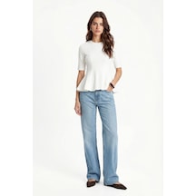 Ritnice Kadın Ella Beyaz Peplum Bluz Beyaz