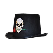 Halloween Cadılar Bayramı Kuru Kafa Figürlü Lüks Şapka