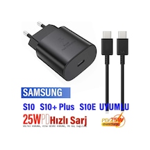 Samsung S10 S10e S10+ Plus Uyumlu Şarj Aleti Ve Kablosu 25w Hızlı Şarj Type C Kablo