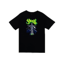 Ghost Baskılı Unisex %100 Pamuk Siyah T-shirt SIYAH