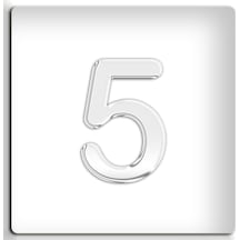 4.2 Cm Metal Krom Kapı Numarası - Kendinden Yapışkanlı No 5