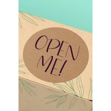 Mor Yazılı Open Me Kraft Sticker 3x3cm St2254 Çok Renkli
