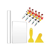 Kangvka 44 Parça Kila Aletleri Seti: Yuvarlak Kila Kesici, Hamur Bastırma Tahtası Ve Skrepör - Hamur Çalışma Araçları Kombinasyonu Çok Renkli