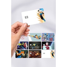 İnvincible Çizgi Dizi Kart Kaplama Yapışkanlı Folyo Sticker 8 Adet Çok Renkli