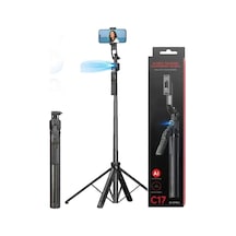 Aı Yüz Takipli Selfie Çubuğu, 163 Cm Uzunluk, 4 Ayaklı Tripod, 360 Dönebilen Gimbal, Siyah Genel