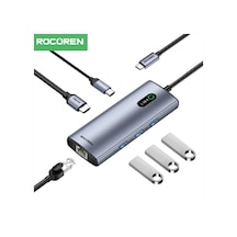 Rocoren 6 Portlu 4k 30hz Gigabit Ethernet 3 Usb3.0 Pd 100w Destekli Hub Çoklayıcı