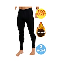Tezzgelsin Erkek Ekonomik 3'lü Termal Tayt Uzun Sporcu Taytı SiYAH
