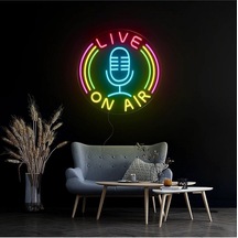 Lıve On Aır Yazılı Ve Şekilli Neon Tabela Çok Renkli