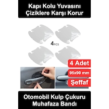 Araba Kapı Kolu Koruyucu Film 4'lü Set Şeffaf Çizilmez Boya Koruma Folyosu Oto Tutamak Yuvası Tırnak
