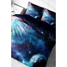 Tr %100 Pamuk Saten Çift Kişilik Nevresim Takımı Star Night - Lacivert, Monohome34986 Diğer