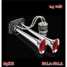 Seger 24Volt Fala-Fala Kompresörlü Korna 85Kh Krom Boru