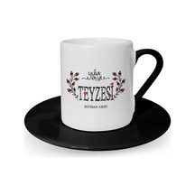 Kişiye Özel Yılın En İyi Teyzesi Siyah Türk Kahvesi Fincanı